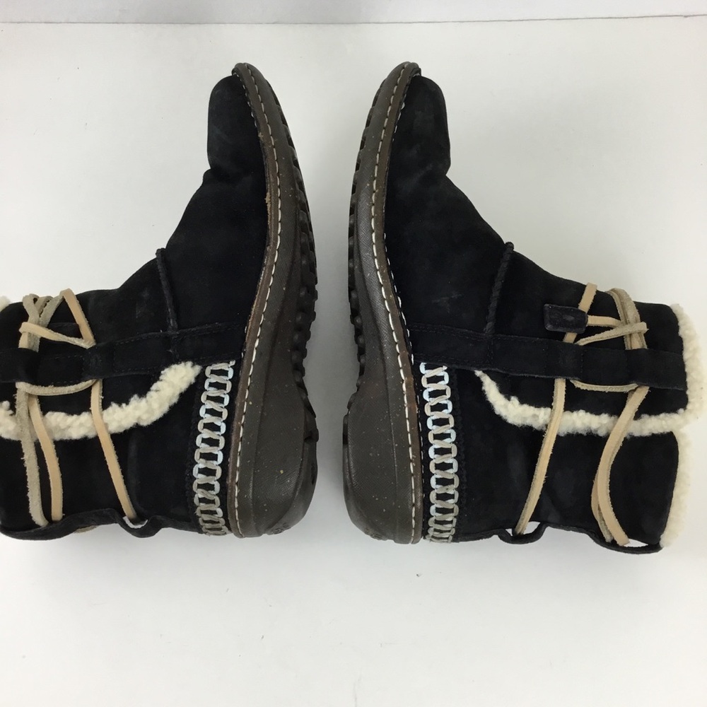 Ugg Women's Black Cove 5178 Suede Fur Ankle Winter Boot - Picture 8 of 12